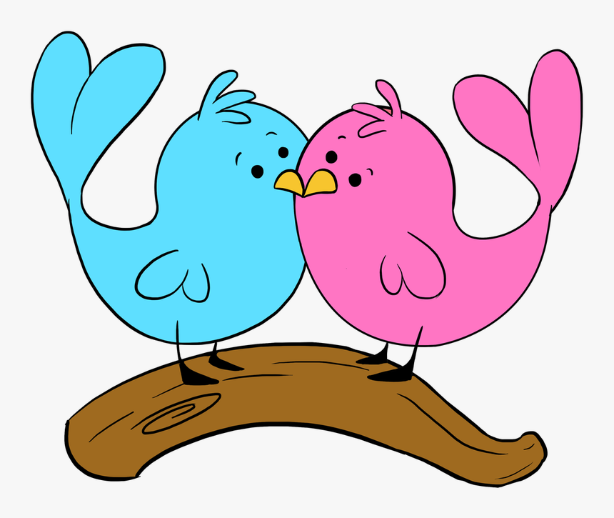 How To Draw Love Birds - Easy To Draw Love Birds, HD Png Download