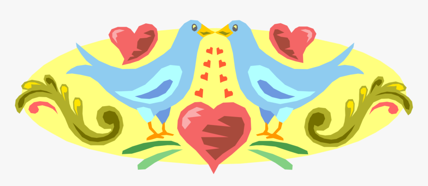 Vector Illustration Of Romantic Love Bird Animals With - Visual Arts, HD Png Download