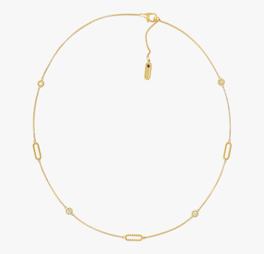 18k Yellow Gold Necklace With Alternating Diamond Stations - Earrings, HD Png Download