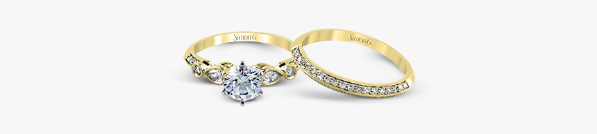 18k Yellow Gold Wedding Set, HD Png Download