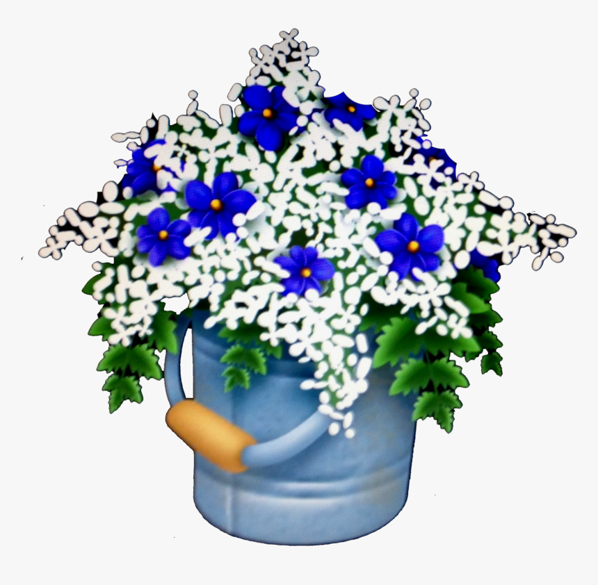 Blue Flower Bucket - Bouquet, HD Png Download