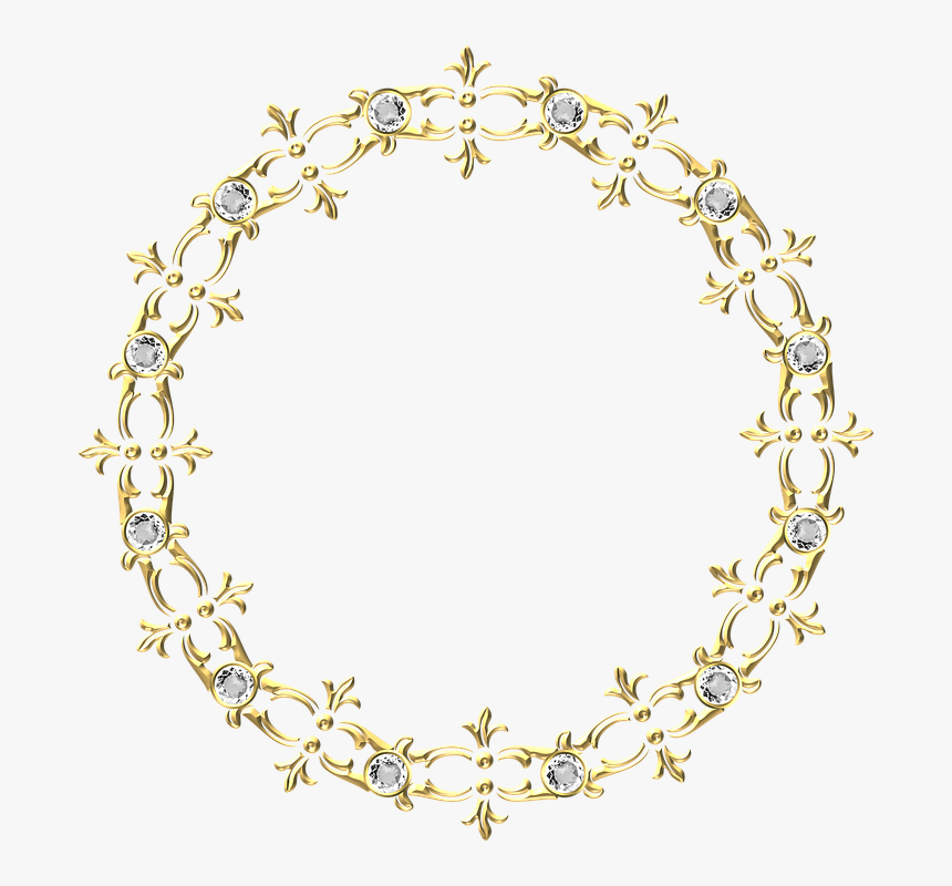 Gold, Frame, Round, Border, Decoration, Decor - Necklace, HD Png Download
