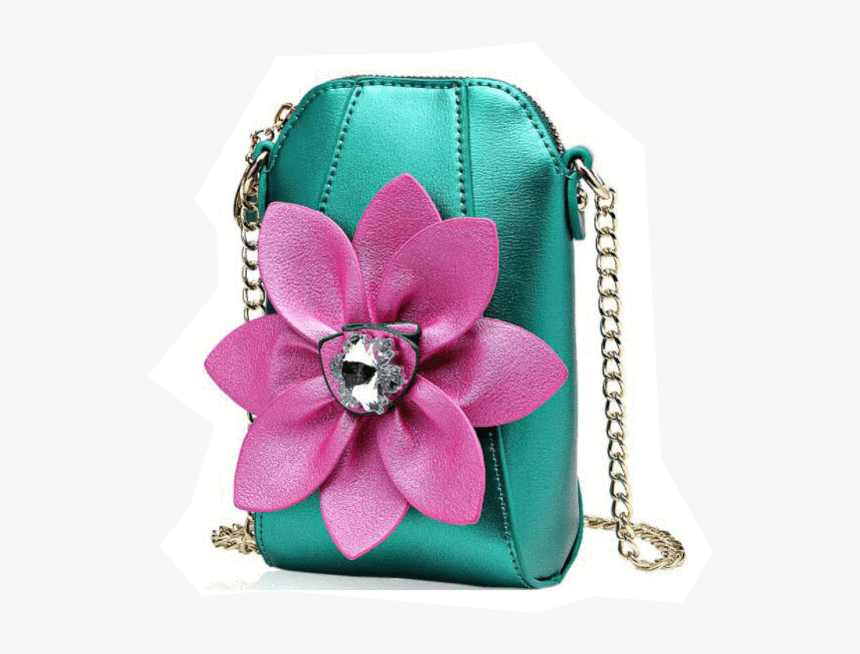 Metallic Flower Bucket Clutch - Handbag, HD Png Download