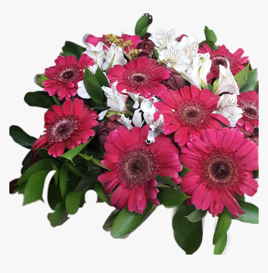 #flowers #bucket #red #redwhite #white #redflowers - Bouquet, HD Png Download