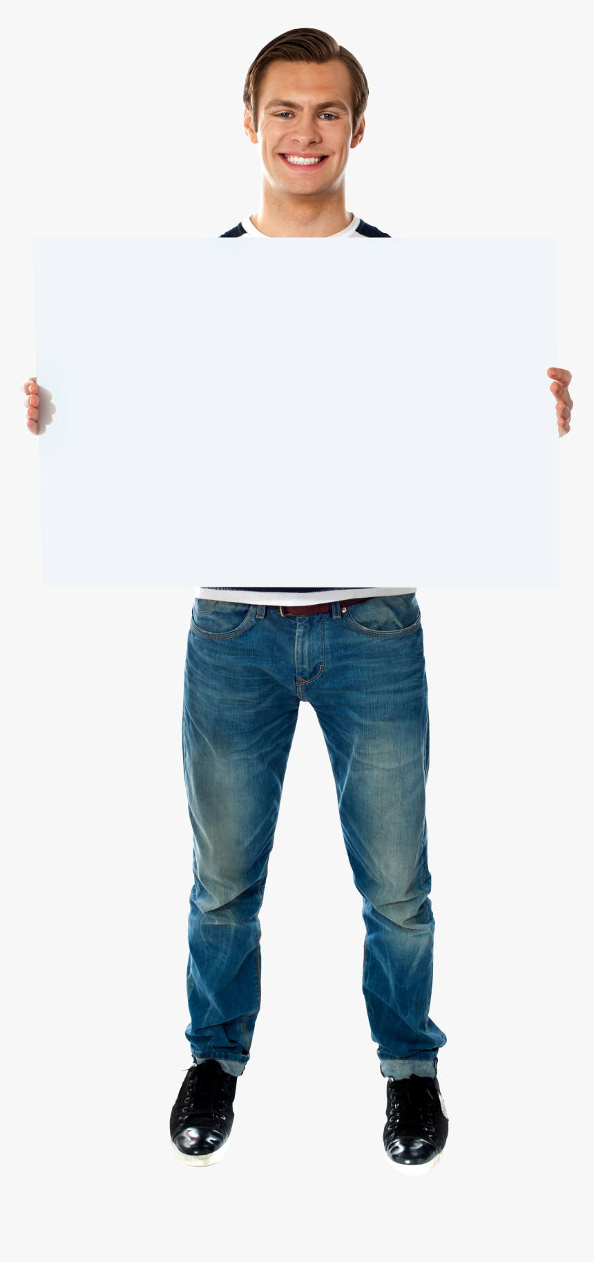 Man Holding Banner Png, Transparent Png