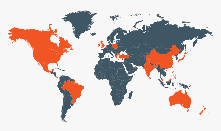 Ttec Jobs Map - Flat Vector World Map, HD Png Download