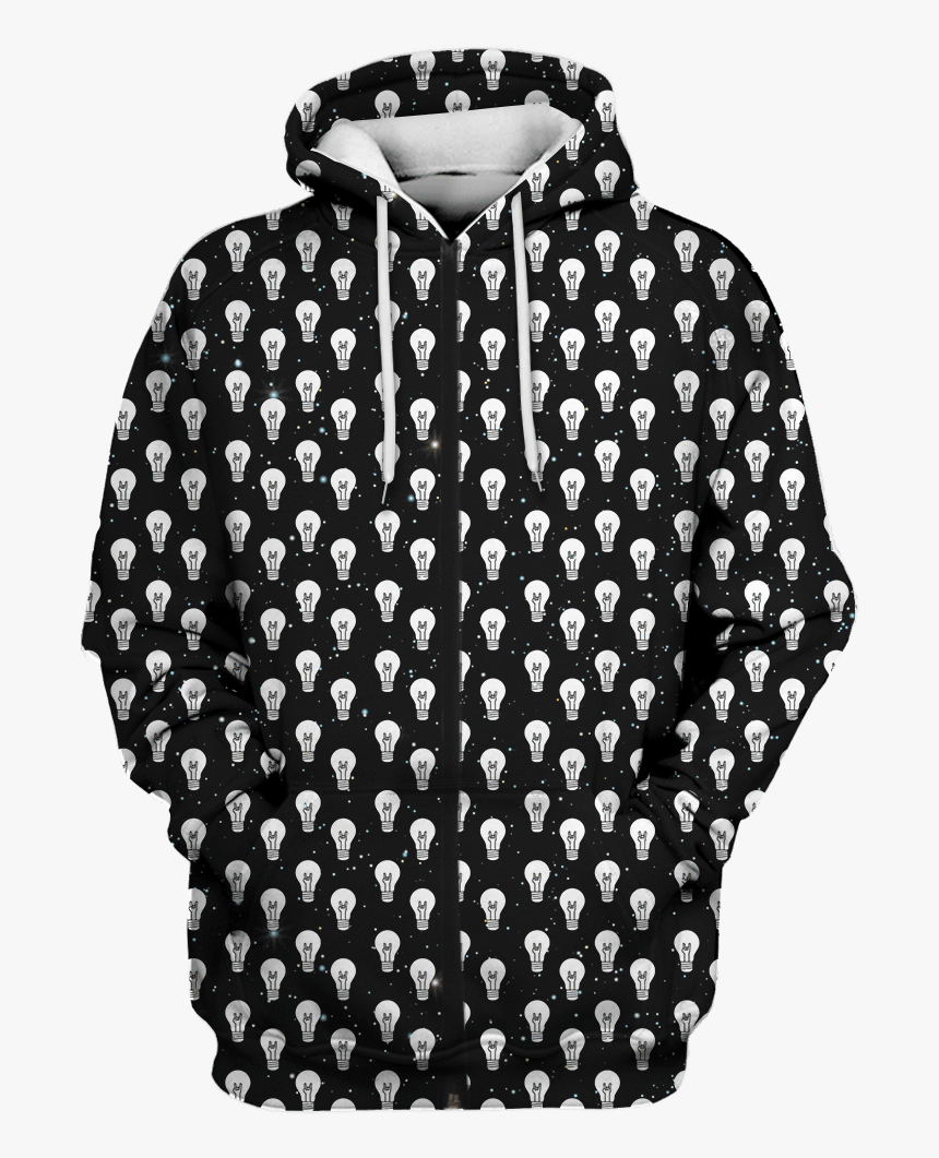 3d Light Bulb Full Print T Shirt - جيبات منقطة اسود ابيض, HD Png Download