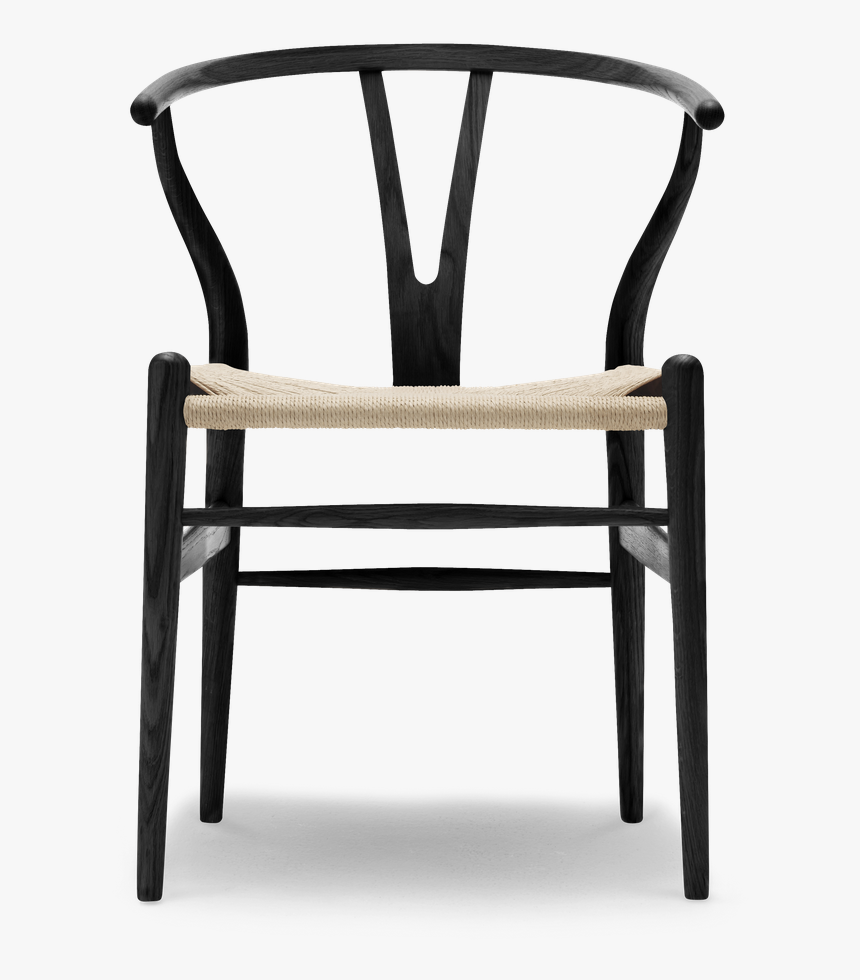 Drawing Chairs Plastic Chair - Chair Hans Wegner Wishbone Black, HD Png Download
