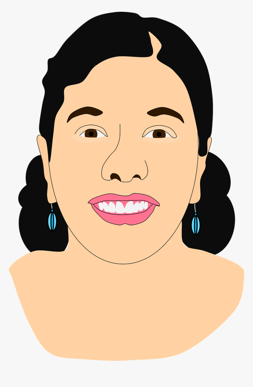 Asian Indian Face Indian Lady Png Image - Indian Lady Face Clipart, Transparent Png
