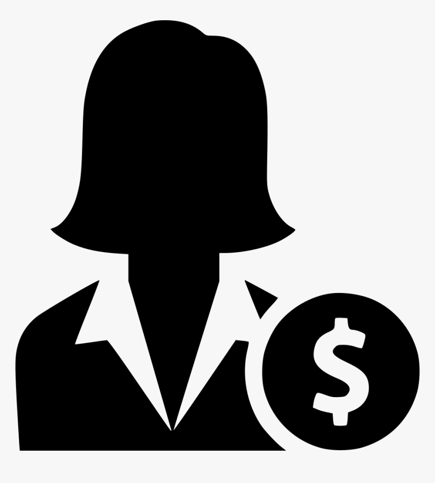 User Woman Money Earn Job Sallary - Business Woman Png Icon, Transparent Png