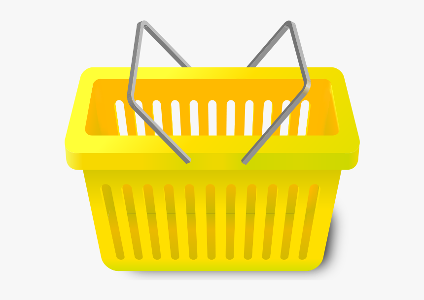 Shopping Cart Yellow - Vector Grocery Basket Png, Transparent Png