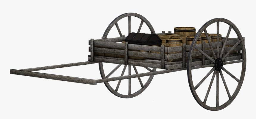 Cattle Ox Clip Art - Bullock Cart Cart With A Man Clipart, HD Png Download