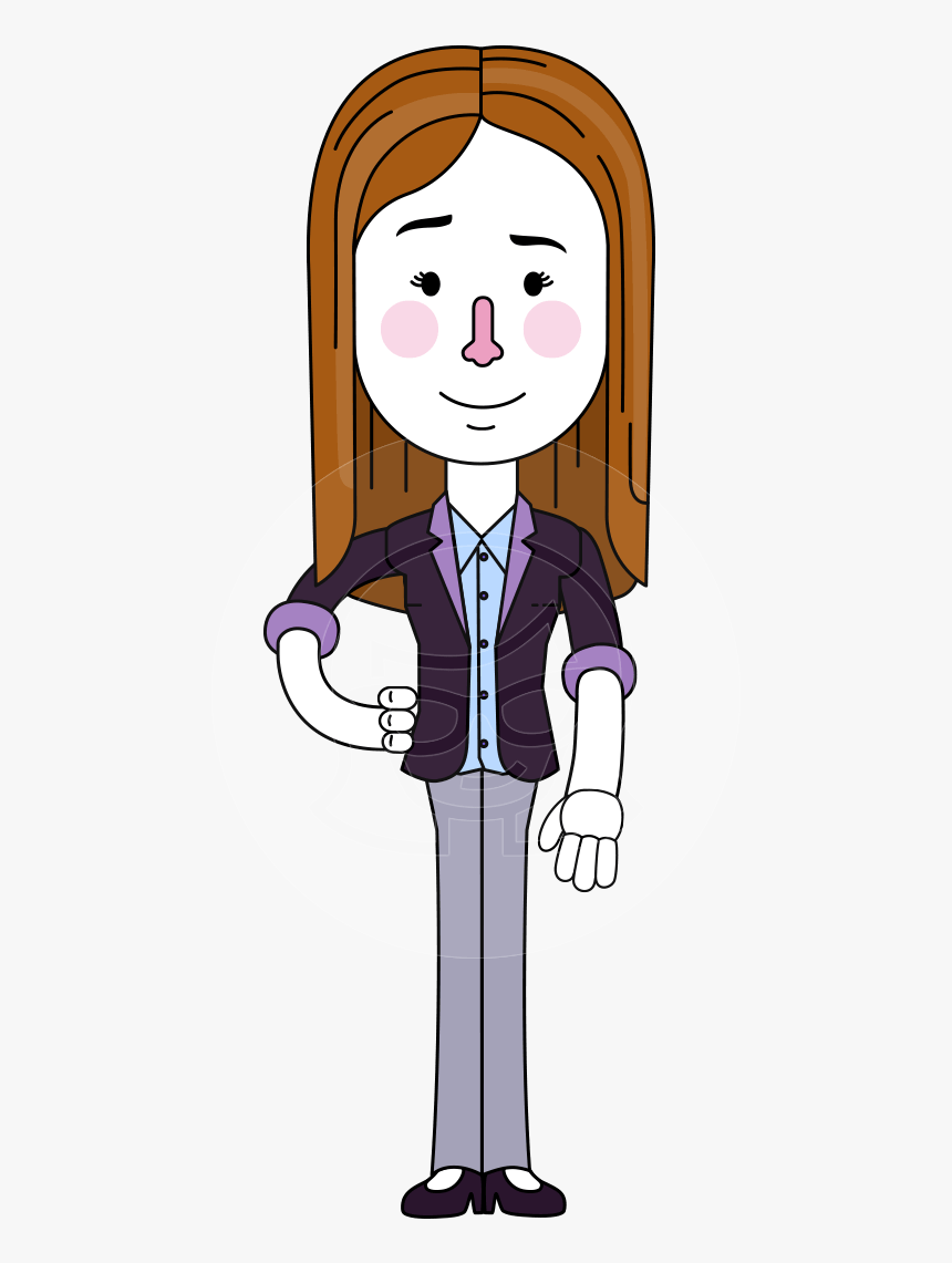 Minimalistic Business Girl Vector Character Design - Design, HD Png Download