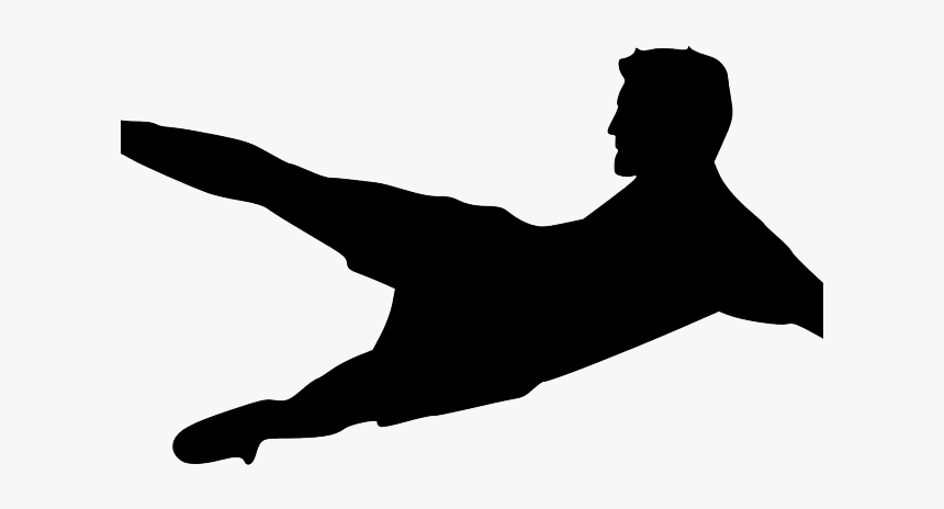 Kicking Soccer Ball Silhouette, HD Png Download