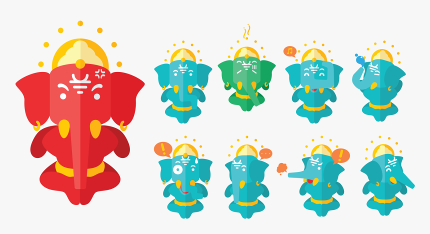 Ganesh Cartoon Vector - Ganesh Vector Free Svg, HD Png Download