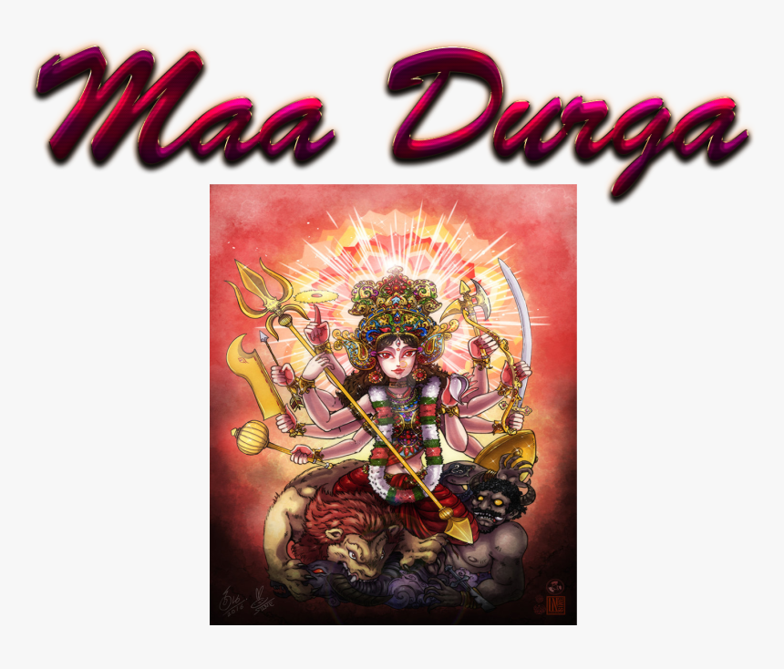 Durga Maa Png - Durga Devi Durga Maa Digital Painting, Transparent Png