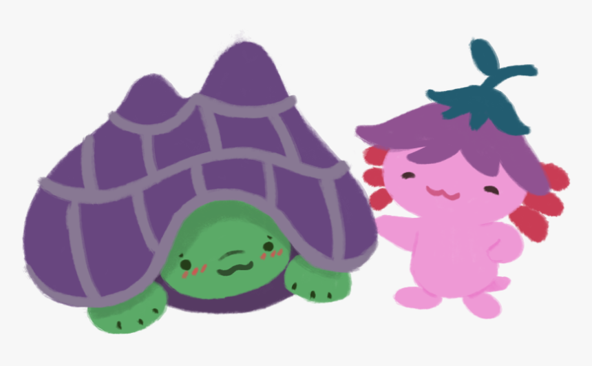Gen The Green Tortoise, Withdrawn Into His Purple Shell, - Cartoon, HD Png Download