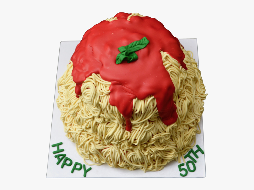 Spaghetti With Tomato Sauce Cake, Chocolate Cake Decorated - Birthday Cake, HD Png Download