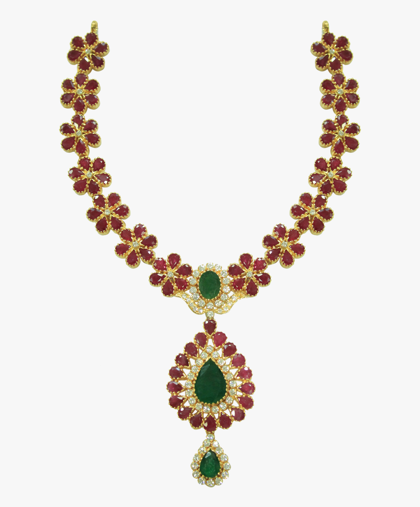 Png Jewellers Laxmi Road Pune Emerald And Ruby Stone Gold Necklace Transparent Png Transparent Png Image Pngitem