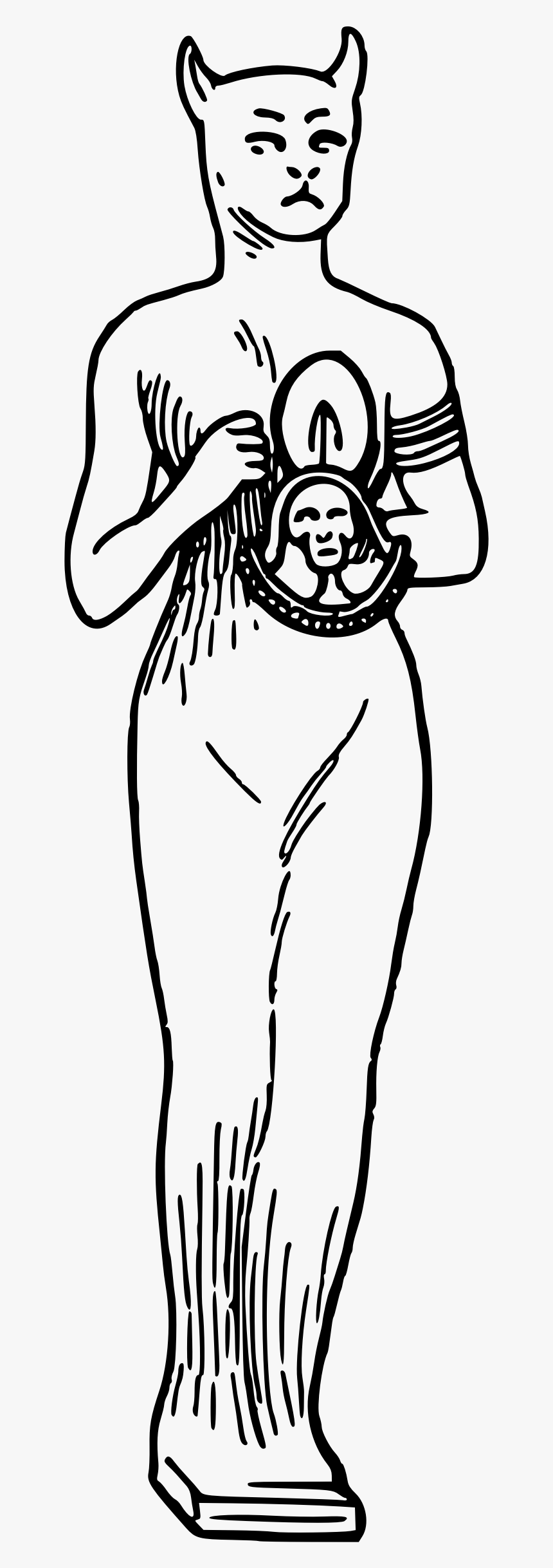 Egyptian Cat Goddess Clip Arts - Drawing Egyptian Cat, HD Png Download