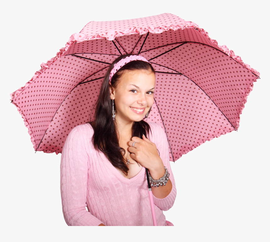 Beautiful Young Girl With Umbrella Png Image - Body Paint Cute Female, Transparent Png