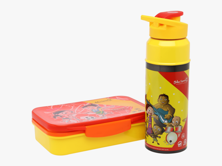 Unisex Chhota Bheem Tiffin Box And Water Bottle Combo - Water Bottle With Tiffin, HD Png Download