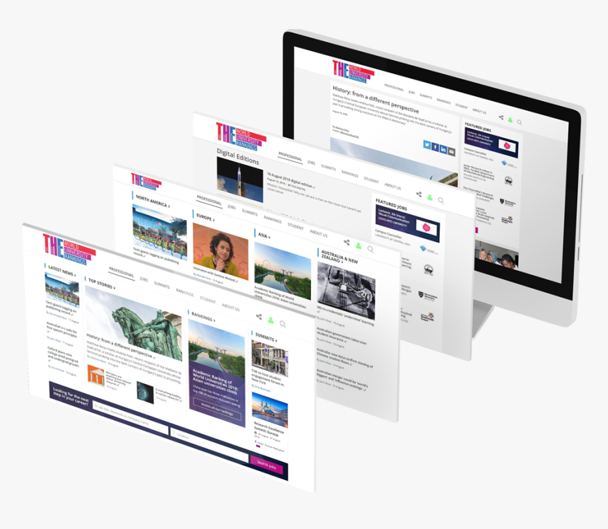 Image Of The Times Higher Education Website On A Desktop - Operating System, HD Png Download
