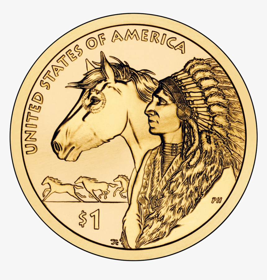 Sacagawea Dollar Reverse - Native American Dollar Coins, HD Png Download
