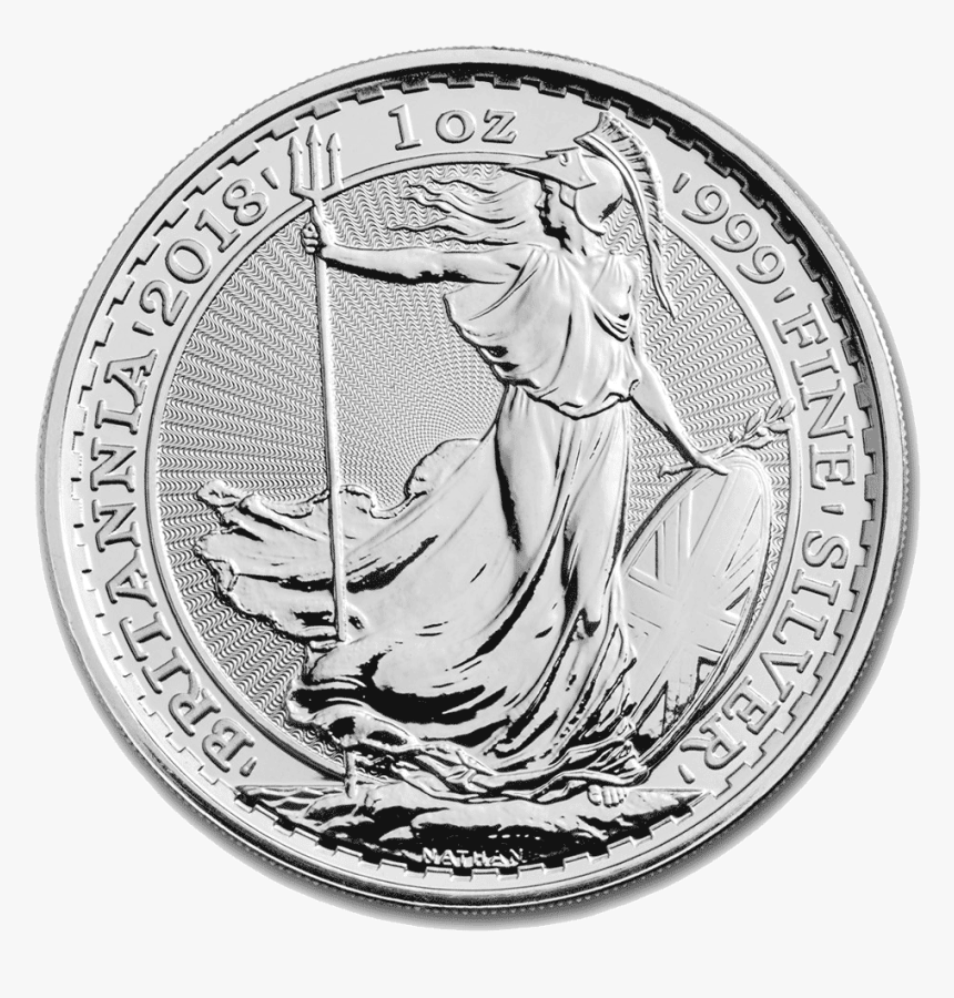 2018 Britannia Silver Coin 1 Oz Front - 2018 Britannia Silver Coin, HD Png Download