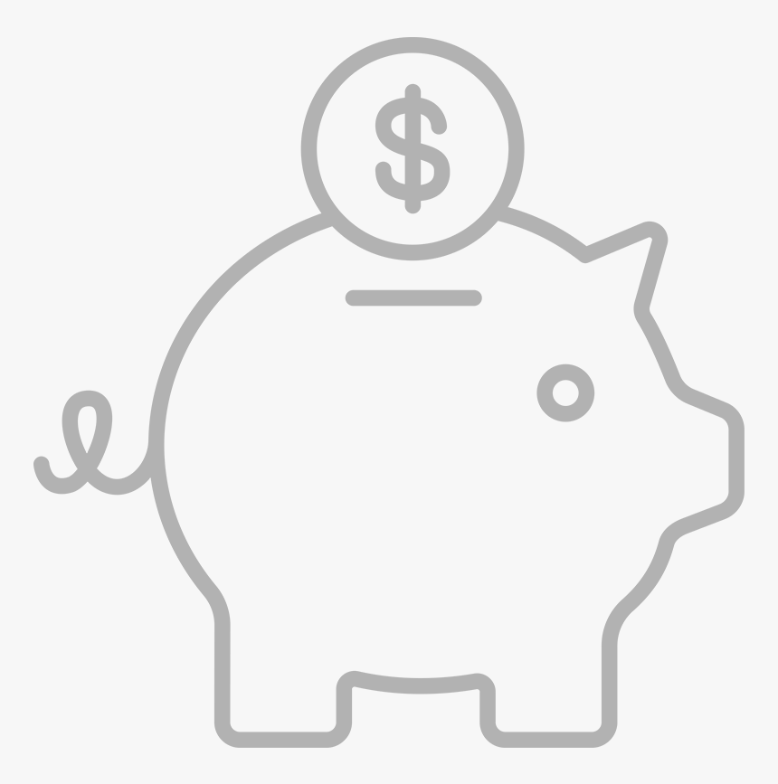Transparent Don T Litter Clipart - Free Piggy Bank Icon Grey Line, HD Png Download