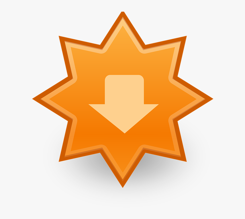 Download, Arrow, Down, Star, Badge, Orange, Icon - Paper Mario The Thousand Year Door Bristle, HD Png Download