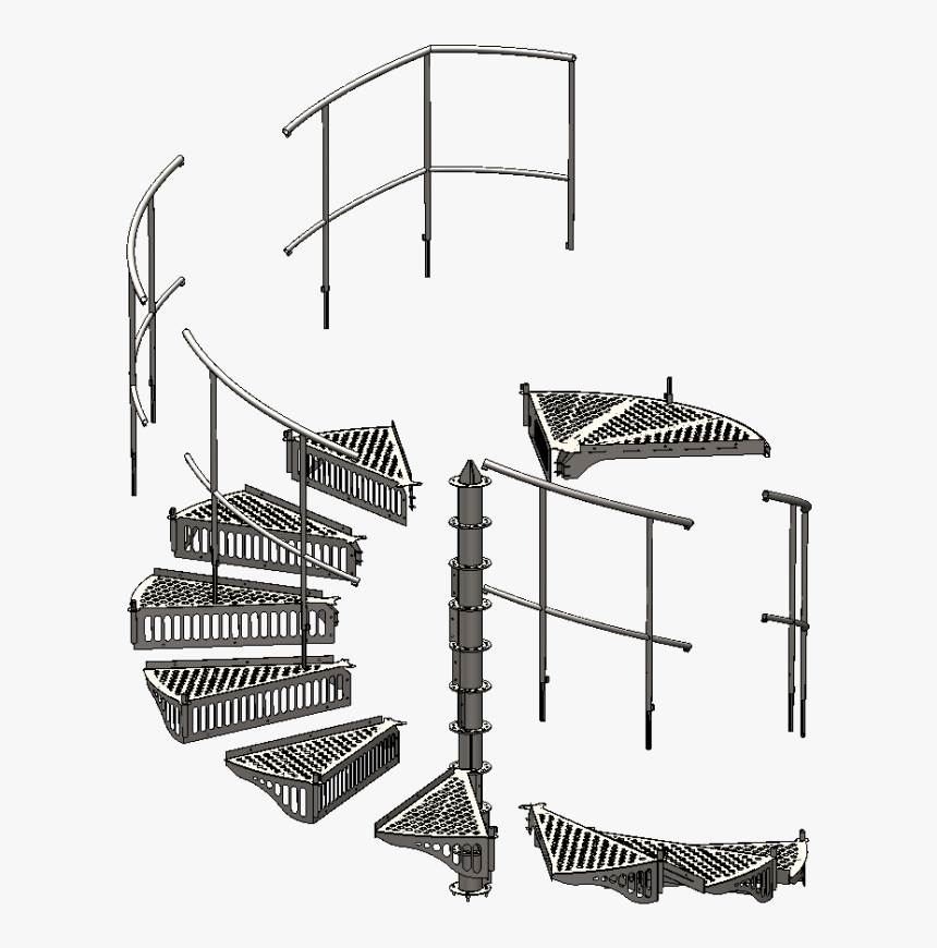 Exmachina High Rolling Spiral Staircase - Sketch, HD Png Download