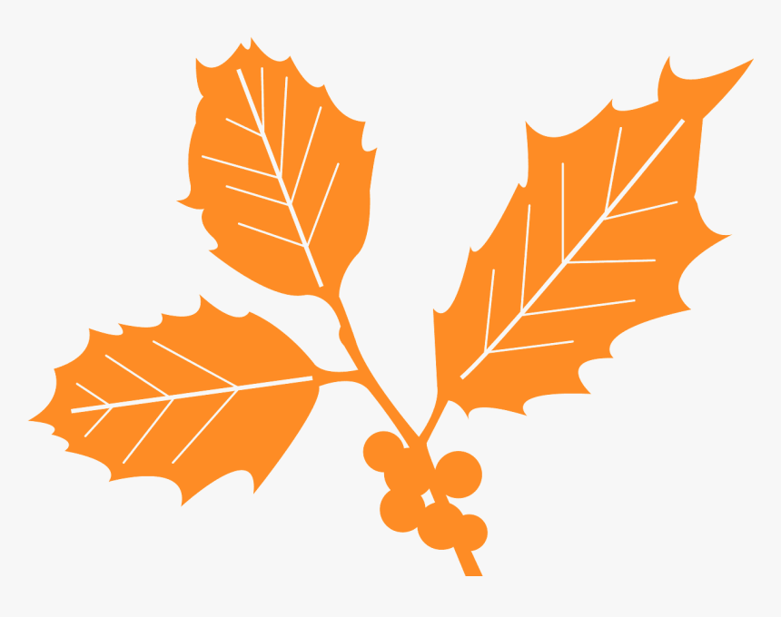 Holly Leaves Silhouette, HD Png Download
