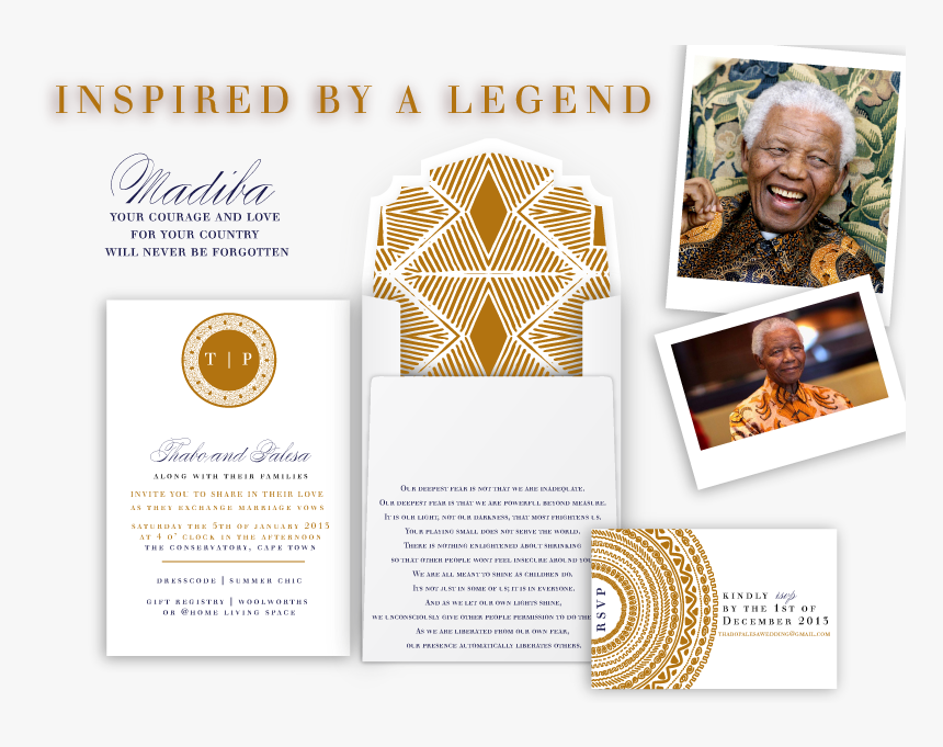 Madiba Inspired Wedding Invitation - South African Wedding Invitations, HD Png Download