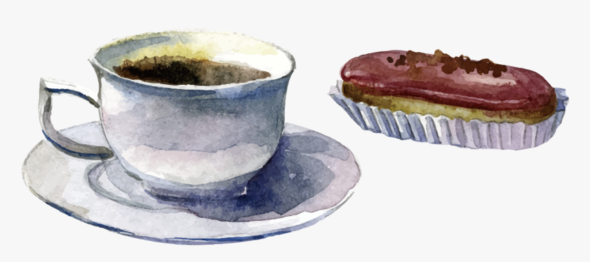 Coffee Bean Espresso Cafe Coffee Cup - Transparent Coffee Cup Watercolor, HD Png Download