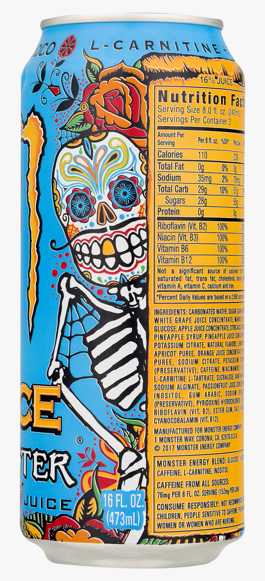 Monster Mango Loco Ingredients, HD Png Download
