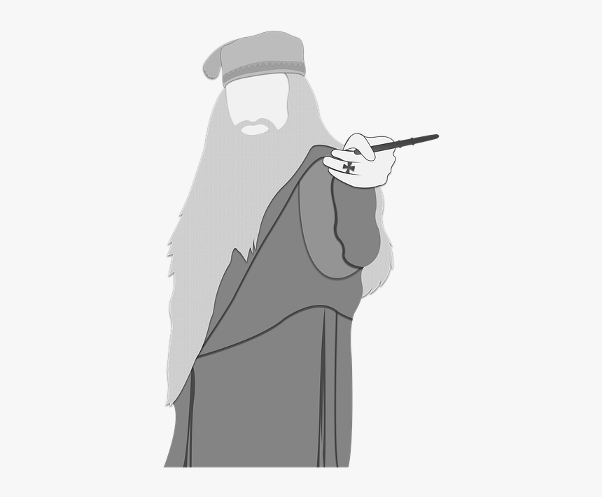 Albus Dumbledore, Dumbledore, Harry Potter, Magic - Albus Dumbledore Black And White, HD Png Download