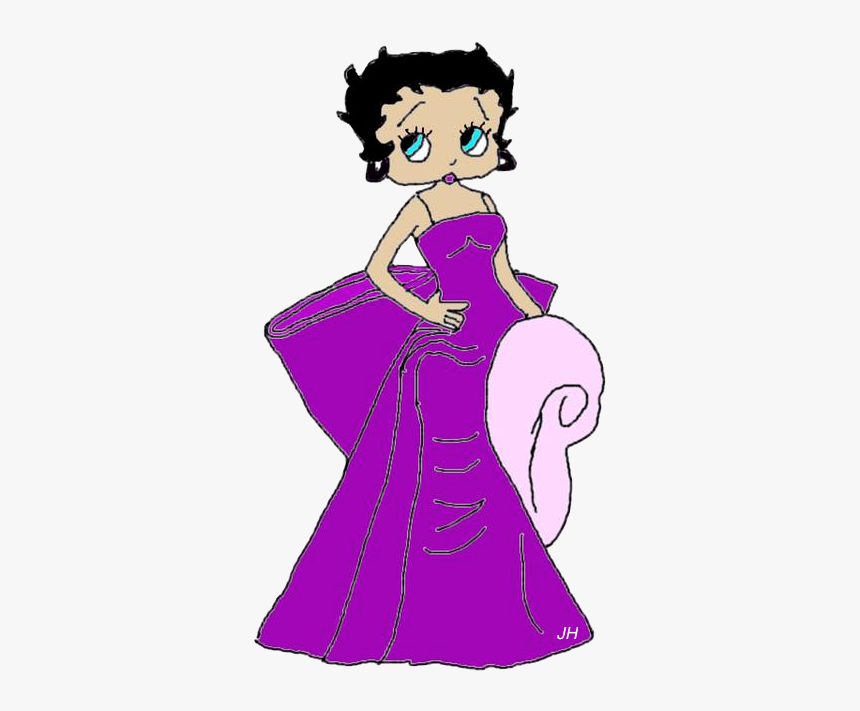 Hand Drawn Betty Boop Blue Gown Free To Use - Cartoon, HD Png Download