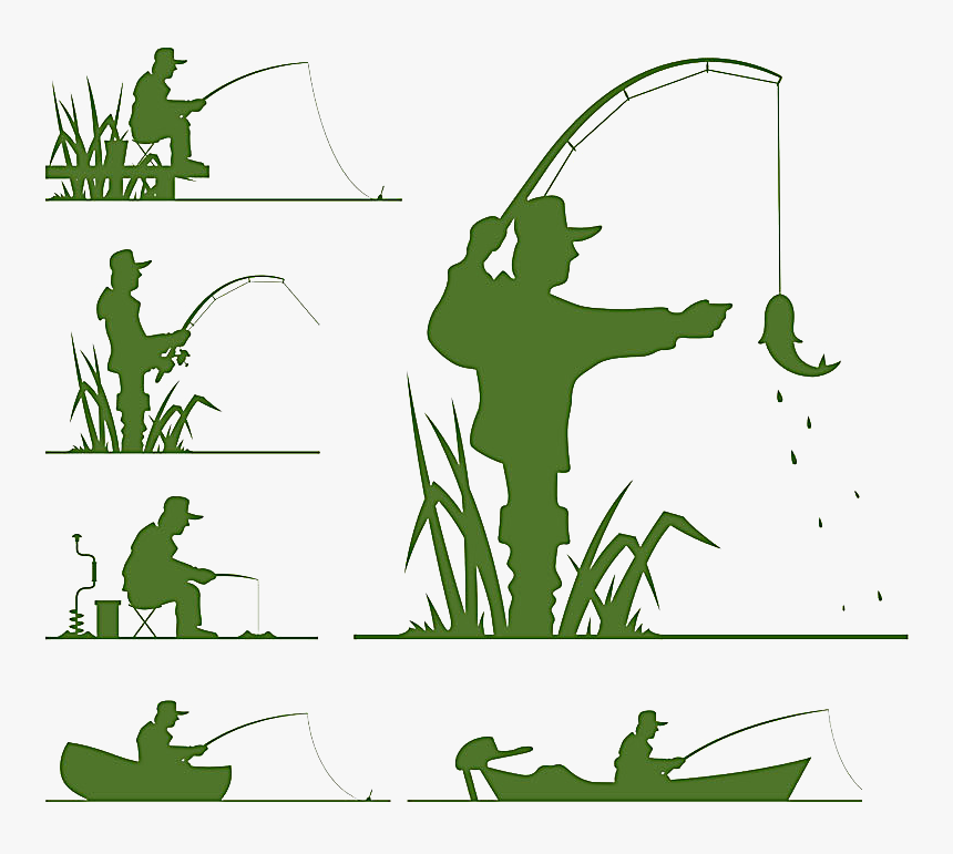 Fishing Silhouette Clip Art - Silhouette, HD Png Download