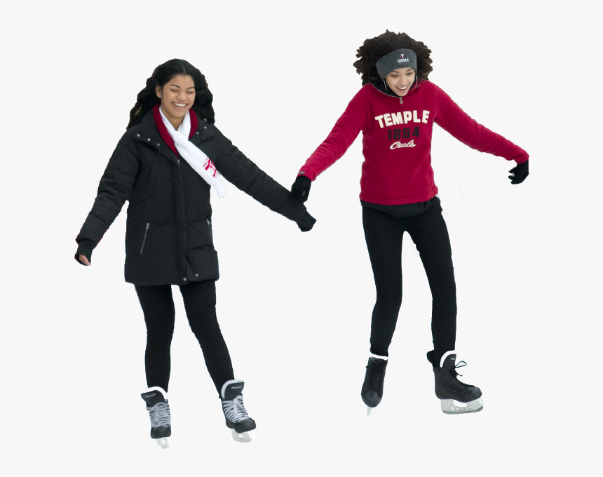 Two Temple Students Ice Skating - Ice Skating, HD Png Download