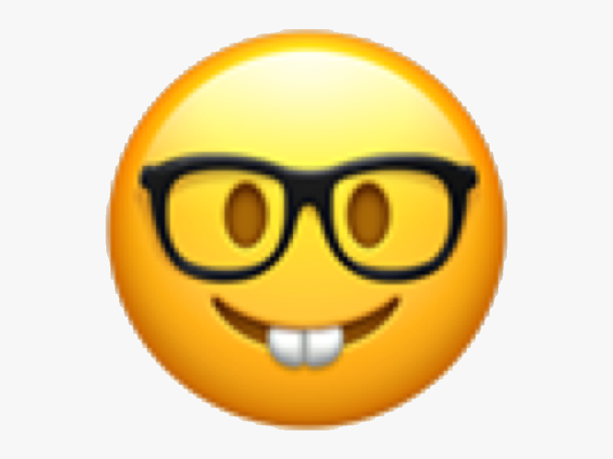 #emoji #emojicon #emote #face #emojiface #nerd #nerdy - Nerd Face Emoji, HD Png Download