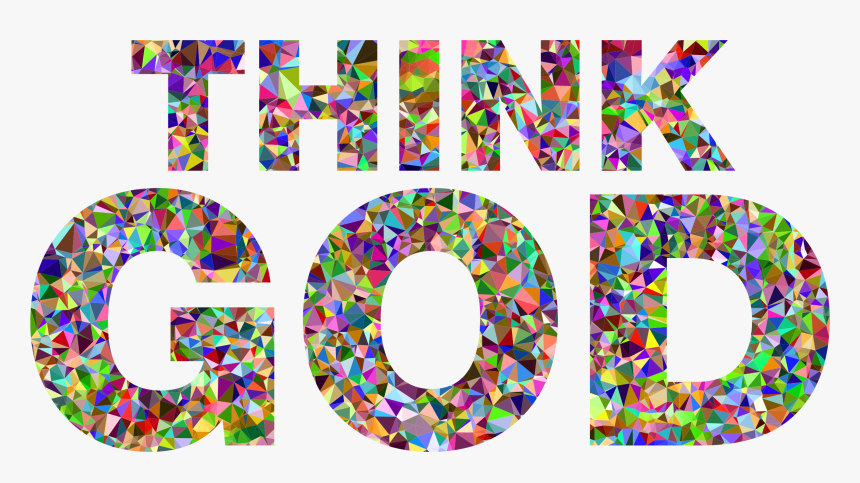 Chromatic Gem Low Poly Think God Typography Clip Arts - Circle, HD Png Download