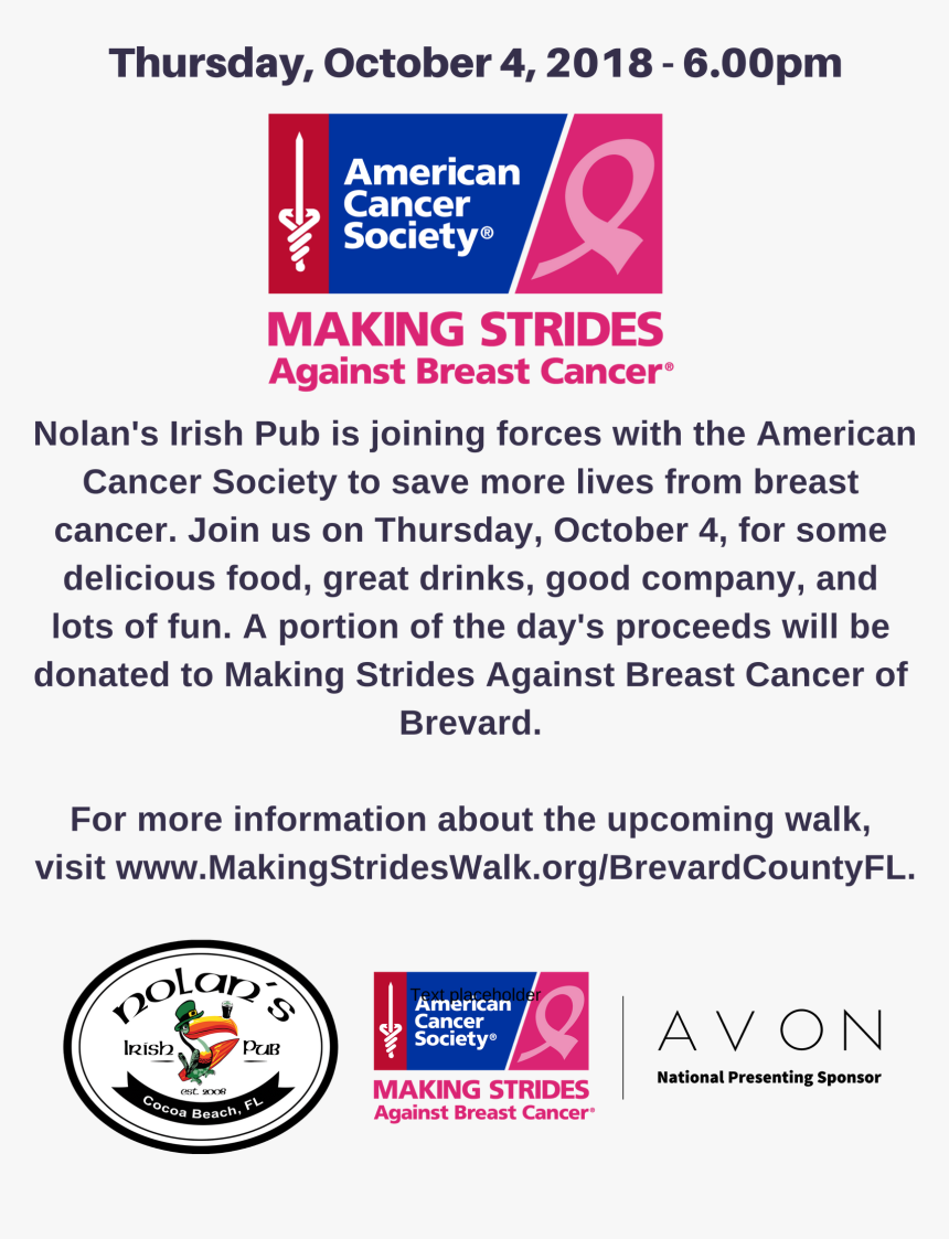Making Strides Against Breast Cancer Fundraiser - American Cancer Society, HD Png Download
