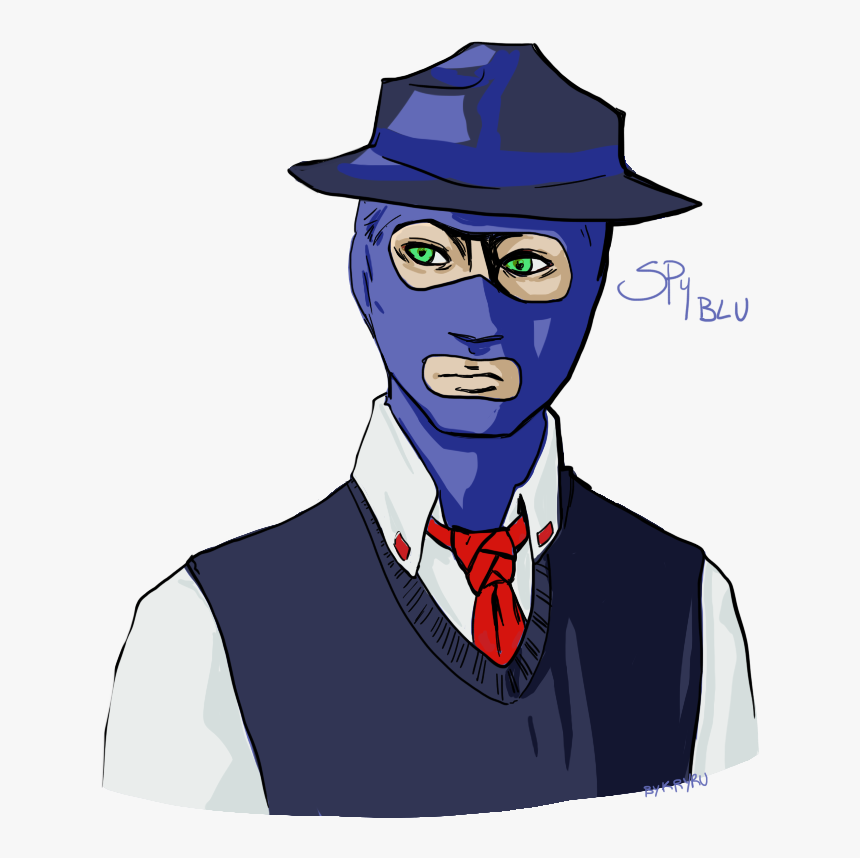 [oc/tf2] Blu Spy Jp - Cartoon, HD Png Download