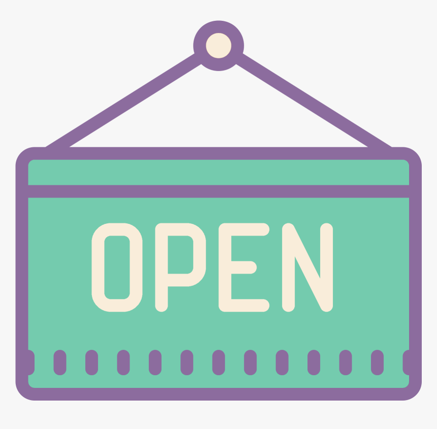 There Is A Rectangle That Says The Words Open On It - Icon, HD Png Download