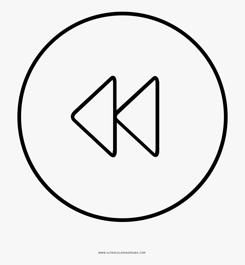Rewind Coloring Page - Circle, HD Png Download