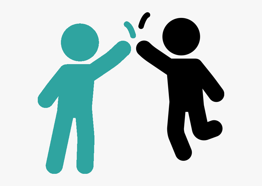 High Five Silhouette Clipart - Silhouette High Five Clipart, HD Png Download