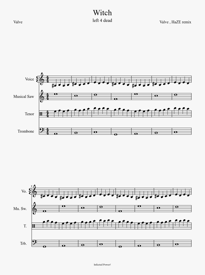 Left 4 Dead Piano Sheet Music, HD Png Download