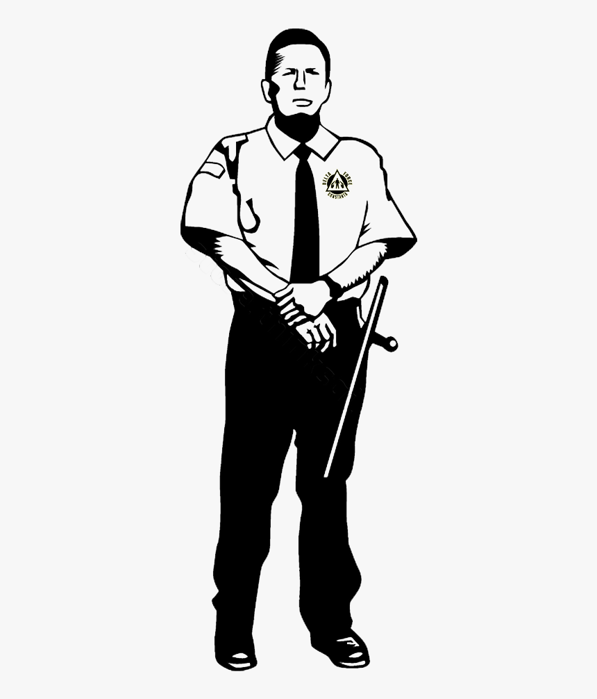 Security Guard Police Officer Royalty-free Clip Art - Security Guard Black And White, HD Png Download
