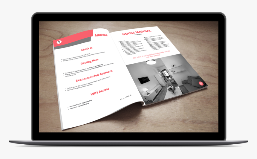 Clip Art Airbnb Guidebook Template - Graphic Design, HD Png Download